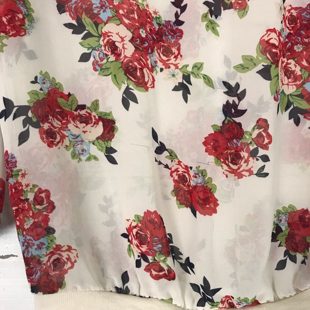 Sheer Floral top vintage inspired Small - Picture 4 of 4